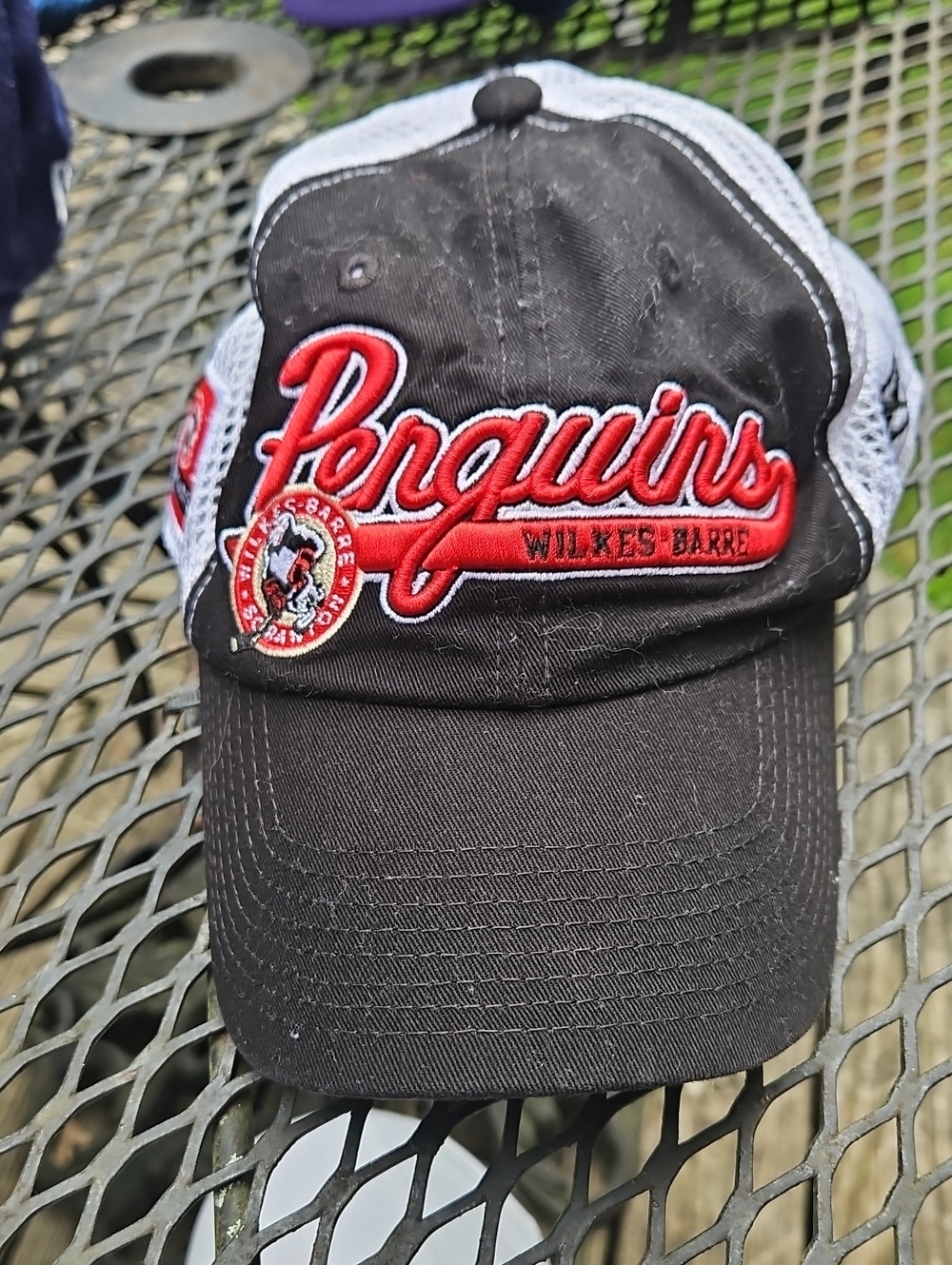 Penguins Wilkes-Barre Embroidered Trucker Hat - Black & Red